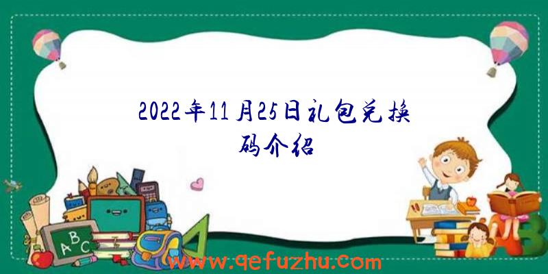 2022年11月25日礼包兑换码介绍