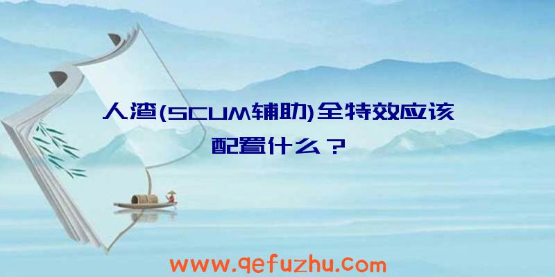 人渣(SCUM辅助)全特效应该配置什么？