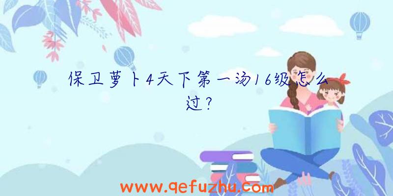 保卫萝卜4天下第一汤16级怎么过？