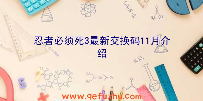忍者必须死3最新交换码11月介绍