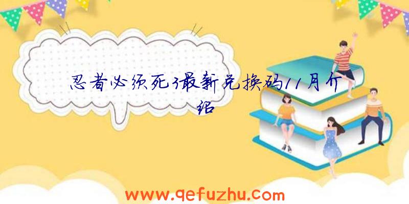忍者必须死3最新兑换码11月介绍