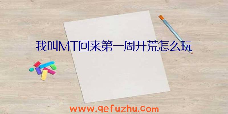 我叫MT回来第一周开荒怎么玩