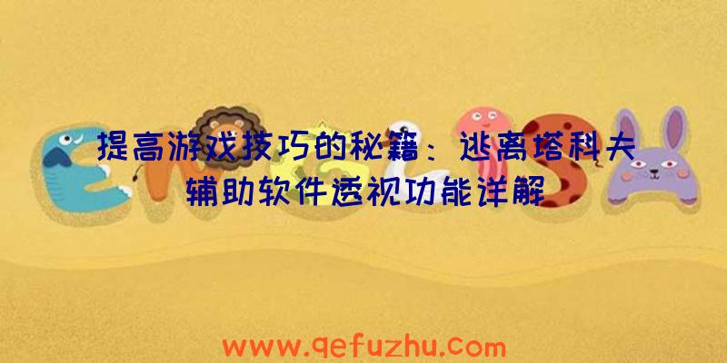 提高游戏技巧的秘籍：逃离塔科夫辅助软件透视功能详解