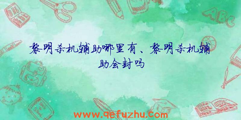 黎明杀机辅助哪里有、黎明杀机辅助会封吗